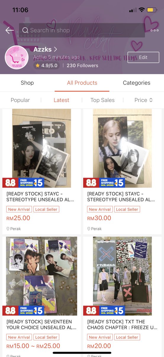 P1NKCART's tweet photo. [HELP RT] Hii guyss, we have updated a lot of albums up for sales through our shopee account 🤍 feel free to visit our shopee and help us clear all the albums so we can continue refund our buyers 🙏🏻 tomorrow we will update more photocards for sales ❤️

🔗 https://t.co/xBiUZcNFi2 https://t.co/fXC8sNNHBM