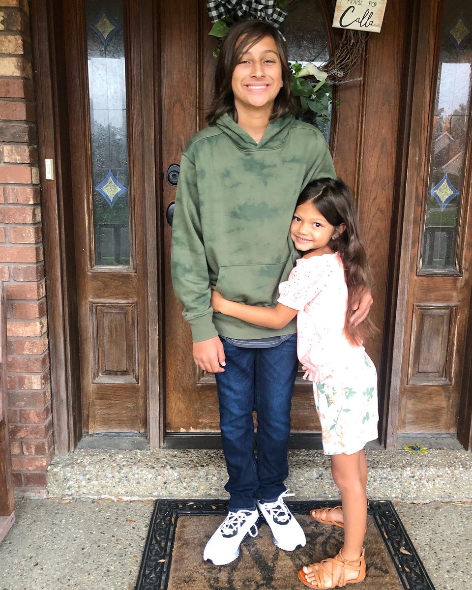 benjaminrwoods's tweet photo. Our sophomore & second grader on their first day of school. Missing our sweet center something fierce, & so proud of all 3! #backtoschool #firstdayofschool #hopeingrief #TeamWoods #EzraJosiah #praiseforcalla #LilahEvangeline https://t.co/53EXp8V9yx
