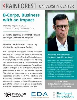 unmandersoncre's tweet photo. TODAY at Noon! Join @unminnovations Webinar – #BCorps, Business with an Impact https://t.co/g6BkV5IoNy | #NewMexico https://t.co/TWp1OxXxRd