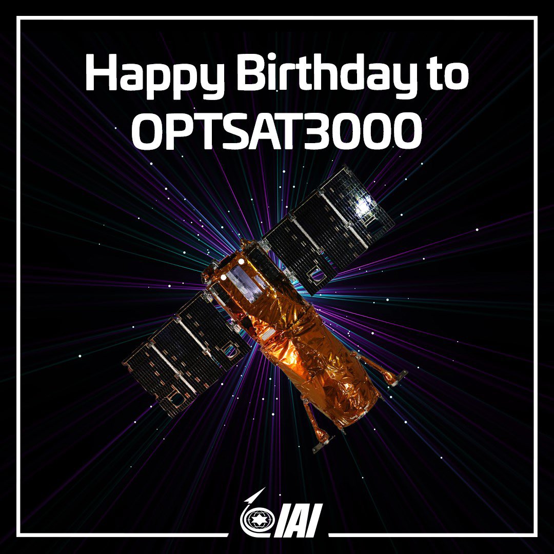 ILAerospaceIAI's tweet photo. HBD 🥳 to OPTSAT3000, celebrating 5 years in orbit!
#OPTSAT3000 is an advanced light-weight agile electro-optical satellite, developed by IAI in collaboration with Telespazio for the Italian Government.
We congratulate our friends in Italy, &wish for many years of partnership🇮🇹 https://t.co/wXDRf7C7JA