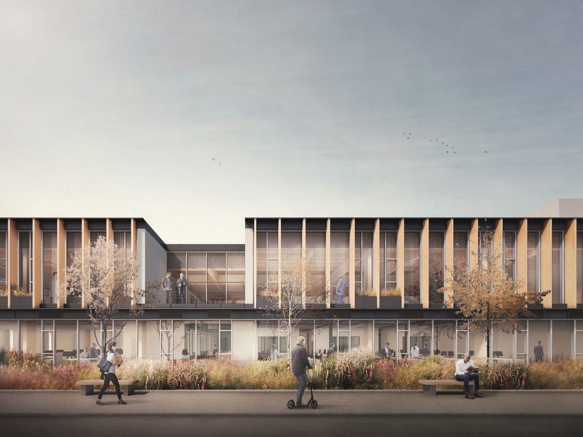 GroupGinger's tweet image. Group Ginger have submitted a planning application on behalf of @pavers_shoes to extend their existing York Head Office at Northminster Business Park. The £6 million environmentally-conscious design creates vibrant environments with co-working and social areas for 300 staff.