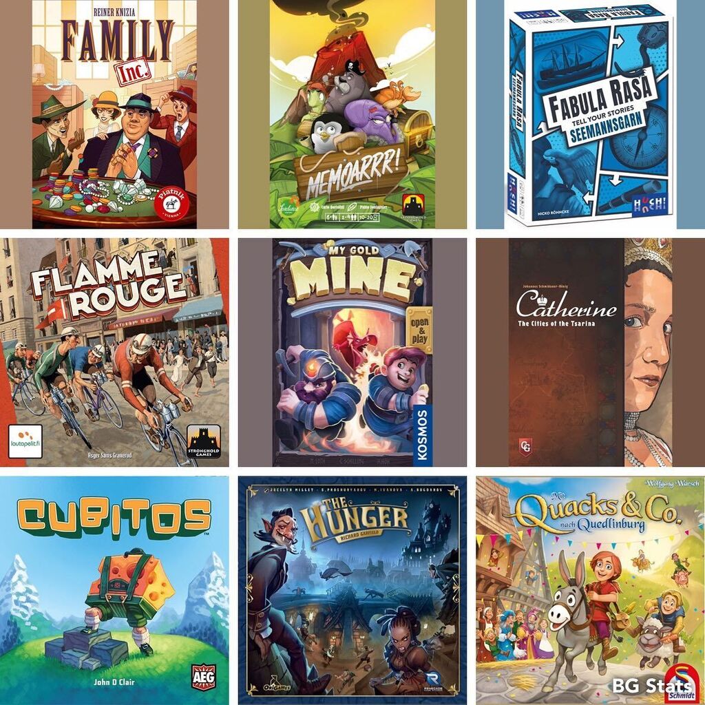 Bretterwisser's tweet photo. Ein paar neue Highlights kennengelernt. #FabulaRasa. Ein paar Flops #Katharina. Ein paar Klassiker aus dem Spieleregal rausgezogen und gemerkt, wie genial sie sind #Flamme Rouge #MyGoldMine #Memoarr. Ich bin froh sie noch im Regal zu haben. #arne #brettspiele https://t.co/bTczRCsA5o