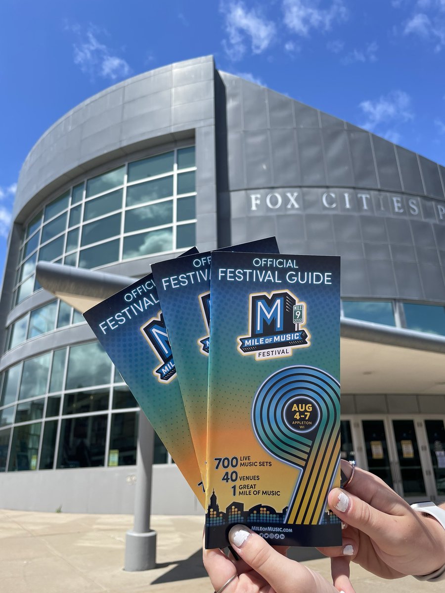 MileOfMusicFest's tweet photo. Guides are here 👏 Come grab your festival guide at the @FoxCitiesPAC before 5pm today, or during our open hours this week. ☺️🎶 Let the week of music begin! #MileOfMusic

Note: If there are changes, these will be reflected on the festival app and website. https://t.co/6Oqz9a5FdX