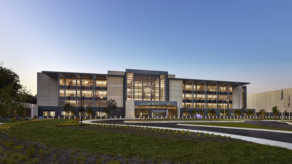 ClarkBuilds's tweet photo. Last year, Clark delivered the Howard County Circuit Courthouse. With every detail designed to expand access to justice and serve the needs of its constituents, the new Courthouse is a timeless addition to the County. #ClarkBuildsMD

More: https://t.co/pq9gpS6tSm https://t.co/8AI2JlXqg3