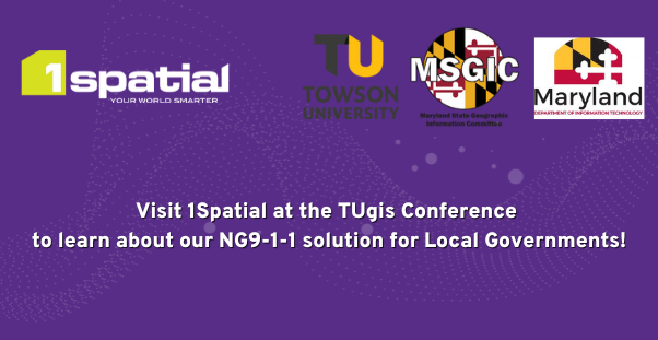 1Spatial's tweet photo. Our team is excited to be exhibiting and sponsoring as Bronze Level Supporters this week at the #TUgis Conference (@tugisconf). Stop by our booth to learn more details about our NG9-1-1 solution for Local Governments!

#TUgis #ng911 #emergencyservices #towson #maryland #gis https://t.co/vkxPnK2sRk