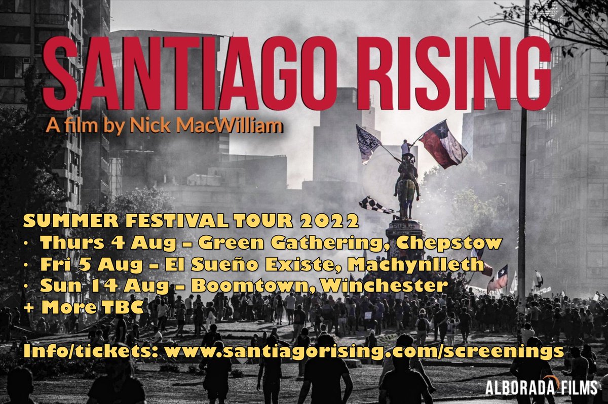 StgoRising's tweet photo. 🇨🇱 Don't miss these #StgoRisingFilm summer festival tour dates in Wales/England 🇨🇱

Join us at:
- @GreenGathering_ Thurs 4 Aug
- @ElSuenoFestival Fri 5 Aug
- @BoomtownFair Sun 14 Aug
+ more TBA soon!

Full info/tickets 👇🏿
https://t.co/WEjnv4pZth https://t.co/B1Rin4C7HY