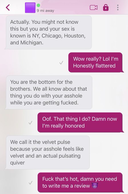 I was unaware that not only are tales of my skills in the bedroom known throughout the nation, but that