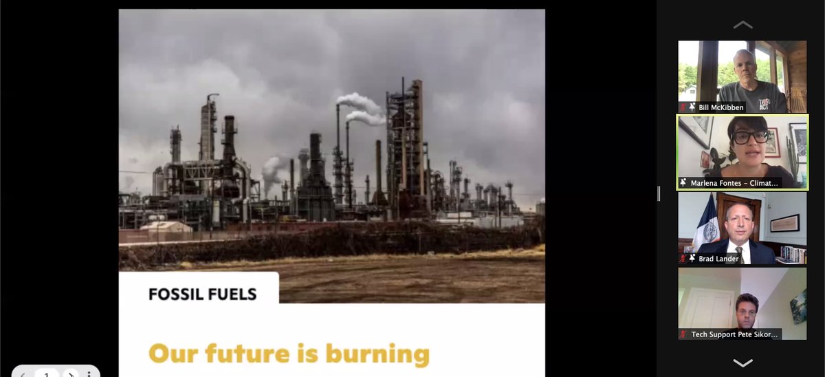 nychange's tweet photo. HAPPENING NOW: climate action hero @billmckibben and @NYCComptrollerBrad Lander are live for an exciting conversation about BlackRock and other Wall Street behemoths financing of oil, gas and coal! It's not too late to join: https://t.co/ztU1AaubvI #BLKsBigProblem https://t.co/SNO2wNmAL9