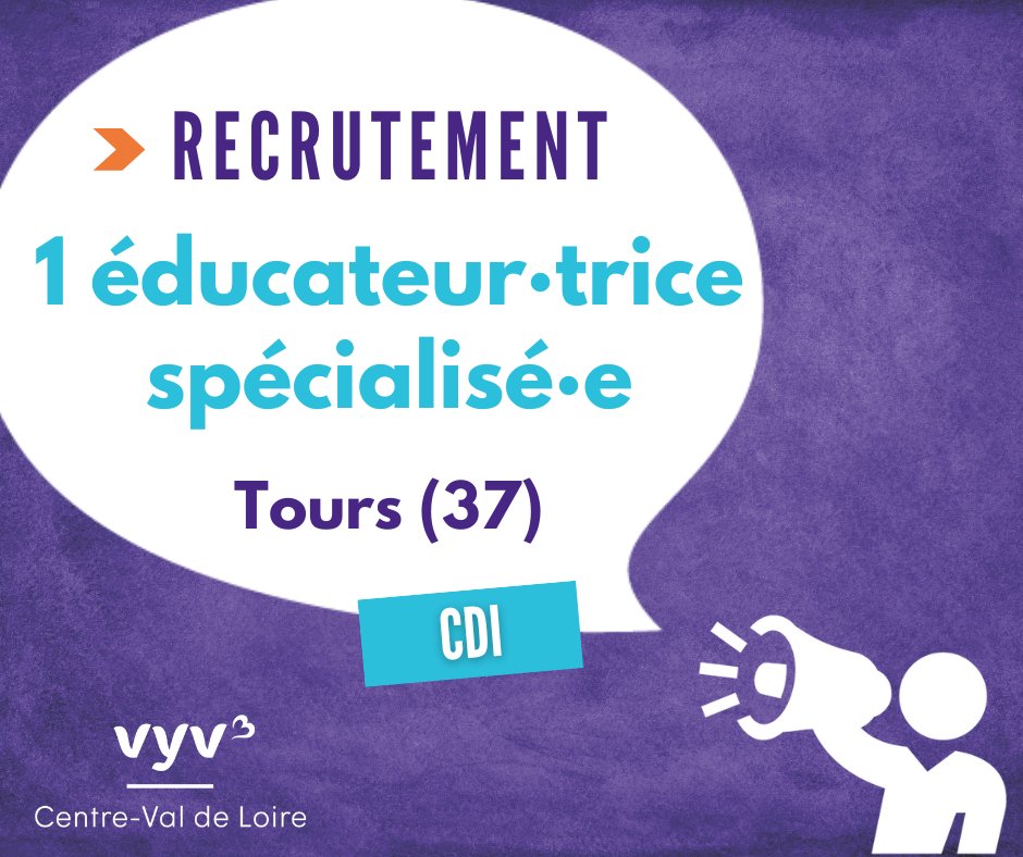 vyv3cvl's tweet photo. #RECRUTEMENT Notre SAMSAH de Tours-Nord (37) recherche 1 éducateur·trice spécialisé·e en CDI pour le 1er septembre 2022.
📨 Postuler : https://t.co/vXRmEXKw4u
👍 Nos avantages : https://t.co/Y2kJPizpyN https://t.co/ED3aB0dl2R