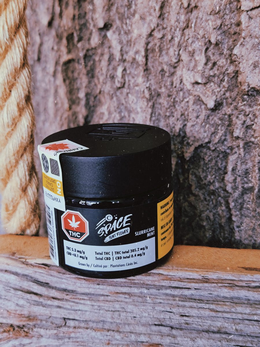 🤔 Day off? Why not smoke some premium craft!?

🛰 Space Craft Flower introduces 'Slurricane Mint' grown by Plantations Cérès Inc. out of Quebec.

🥊 This heavy hitting Indica leaning hybrid is currently sitting at 30.5% THC with a delicious 3.7% Terpenes!

🏃‍♂️ It's moving fast...