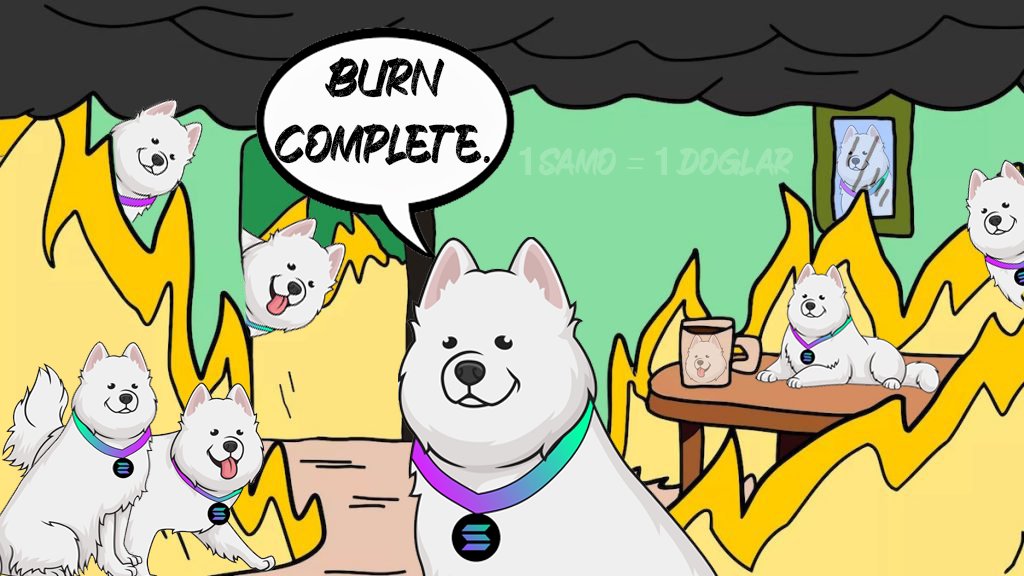 samoyedcoin's tweet photo. THE. FINAL. BURN. IS. COMPLETE. 🔥

Staying true to our word, we've burned the last 500M $SAMO ($6M) as part of our monthly burn dating back to July 2021! ♥️

Now that 9.25B SAMO is gone FOREVER, only 4.75B SAMO will ever exist. 😤

Proof-of-Burn: https://t.co/H090KimspX https://t.co/LWeC3nhKoW