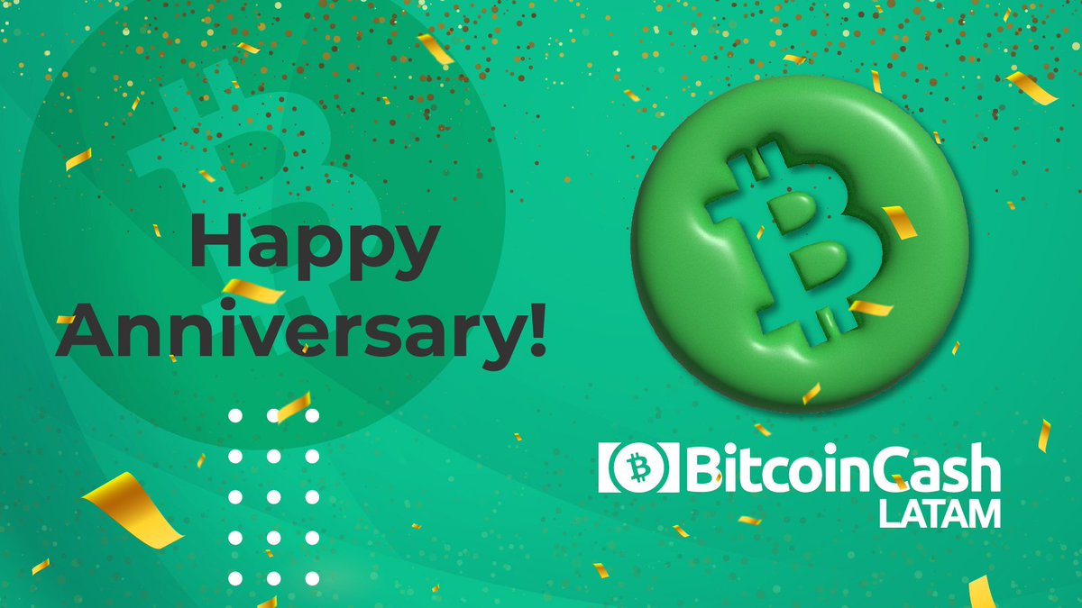 miguelevg86's tweet photo. FELIZ Aniversario 🎉 #BCH #bchlatam #BitcoinCash #topcripto #bitcoinprice https://t.co/AklflvUddi