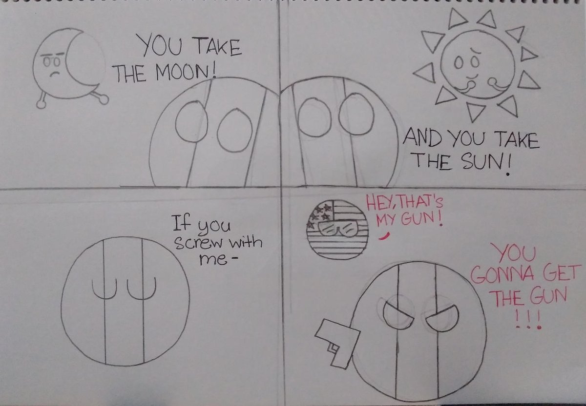 Lolllipopisback's tweet photo. You take the moon!
#Countryballs #countryballcomics #countryballmemes #countryballart #countryhumansitaly #funnycomics #MEMES #countryhumansamerica #usaball #italyball #objectlockout #objectlockdown #Crossover https://t.co/iaczgD9MVN