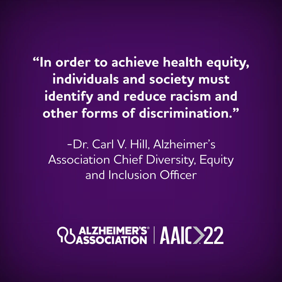 alzassociation's tweet photo. Research reported at #AAIC22 show experiences of racism are associated with poor memory & increased cognitive decline. We must create a society in which the underserved, disproportionately affected & underrepresented are safe, cared for & valued. https://t.co/7Zm2xFKimW #ENDALZ https://t.co/YtlNJPCzD5