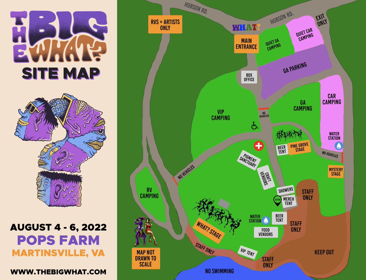 thebigwhatfest's tweet photo. The Big What festival map is here! Check it out and get familiar with our new home 🗺 VIP Passes are sold out (Thank you) 🙏 GA weekend and single day tickets plus car camping &amp; RV passes still available 🔥 Grab tickets at https://t.co/Ukxedg36XK https://t.co/jJtpowdqYh