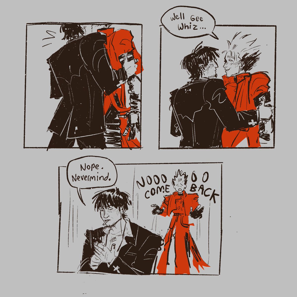 howdy yeehaw shoots a realistic double barrel water gun at you in a silly way #TRIGUN