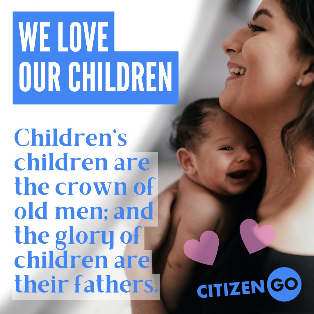 CitizenGO's tweet photo. Life is a gift and children are a blessing! #Family #LoveLife 
Family values are essential! Donate to help us support these values: https://t.co/2HlPyaJtw2 https://t.co/snODsIvjYA