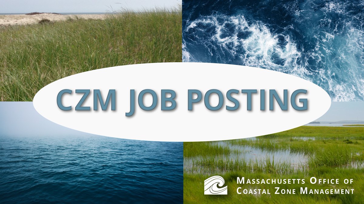 MassCZM's tweet photo. CZM is seeking an Offshore Project Review Specialist to help with federal consistency review and environmental impact analysis of permits and documents for offshore development including offshore wind, cables, pipelines, and aquaculture. For details, see: https://t.co/tL2r9bQ1S9 https://t.co/3aSec7fWY9
