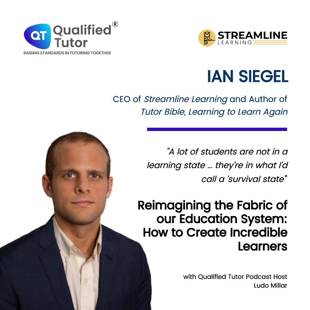 Streamlinelearn's tweet image. Listen to our CEO, Ian Siegel, spoke with Ludo Millar of Qualified Tutor about radically accepting our students and the future of education. Listen here: bit.ly/3QbYuIM #podcast #tutor #testprep #students