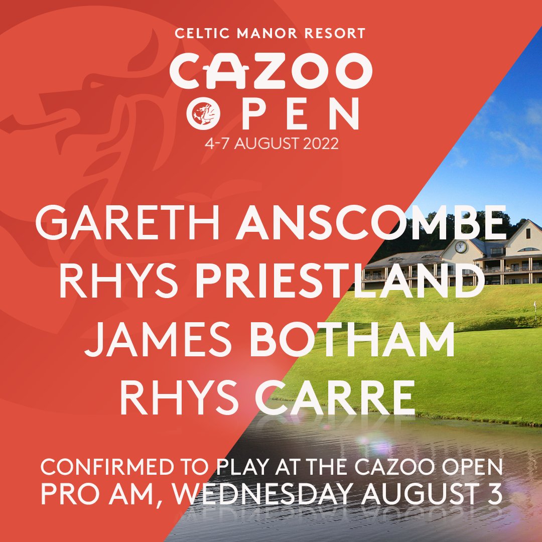 𝐅𝐎𝐔𝐑 more @WelshRugbyUnion stars confirmed for the #CazooOpen🏴󠁧󠁢󠁷󠁬󠁳󠁿 Pro-Am 💪 🏉 @Gareth_Anscombe 🏉 @Rhys_Priestland 🏉 @JimboBotham 🏉 @RhysCarre 🎟️ etg.golf/cazooopenticke…