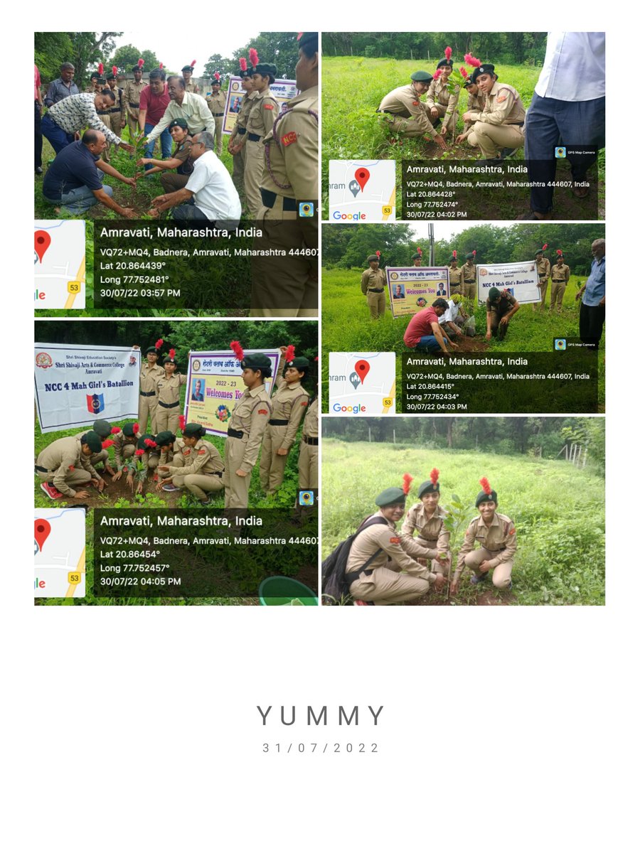 Shaping_1331's tweet photo. Sensitization Towards Green &amp; Pollution Free Environment. Cdts of Shri Shivaji Arts College under Lt Vaishali carried out Tree Plantation in Amravati on 31 Aug. The Rotary Club of the Town was  incorporated in this drive. A tiny but significant step towards Nation Building by NCC https://t.co/N5blkTbV8D