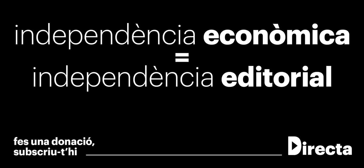 La_Directa's tweet photo. Fes una donació de la xifra que vulgues per a poder seguir investigant i fent periodisme independent i crític arreu dels Països Catalans.
#DonaDirecta ▶️ Perquè el periodisme, si no el fas, te'l fan https://t.co/yKa1nkf5hB https://t.co/qA50PpS43k