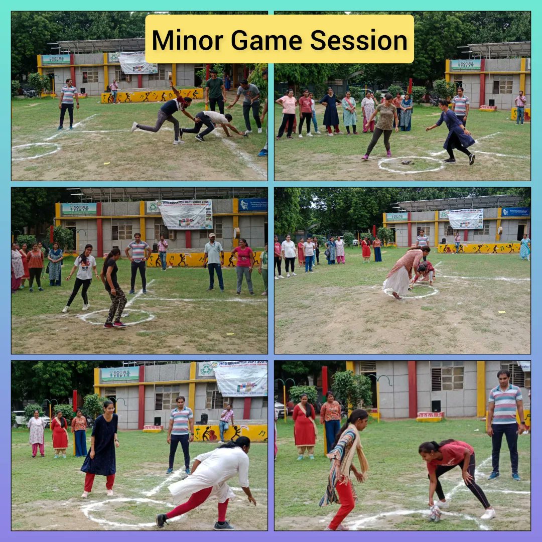 PhysicalBranch's tweet photo. Day 9 of Physical Seminar South Zone 2022 is all about the following sessions : Art of life, Marching, Minor Games and Action Song. Here are the glimpses of all the sessions. @MCD_Delhi @PhysicalBranch
@SZ_education #physicaleducation #artoflife #games #actionsong https://t.co/MCwmL9ZJUR