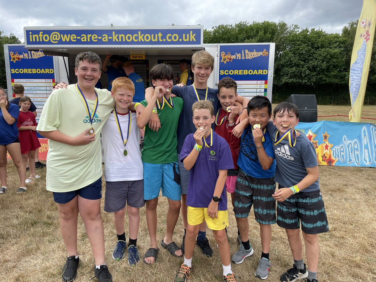 Today started with “It’s a Knockout” challenge - many an inflatable obstacle to conquer! 

We are super impressed with one of our teams (“Silly Delinquents”) who were the overall winners of the event! 👏 <a href="/kentjamboree/">KIJ</a> #KIJ22
