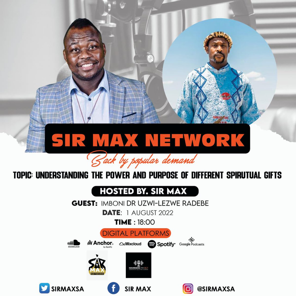 SirMaxSA's tweet photo. This is it ! The moment is here! #imbonionsirmaxnetwork. We are disrupting the knowledge economy. @MHKFMSA @RevelationHome ♥️🕯🙏🏿 https://t.co/BJQJA8wuV5