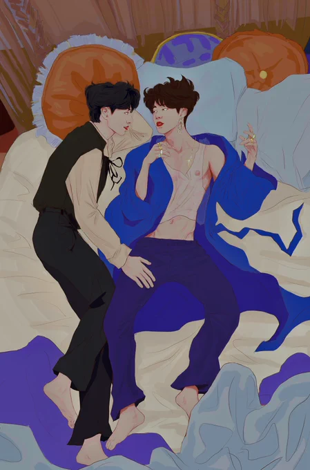 A quick patreon plug since it's the 1st of the month 🥳 I've just started an ongoing au comic about these two that I'll be sharing there for the next few months or more (the first little introductory part is already up). There's also weekly nsfw art for the top tier ♥️ link in 🧵 