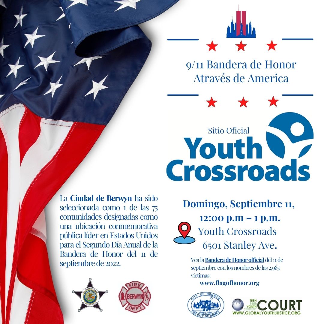 All are invited to attend the 2nd Annual 9/11 Flag Day of Honor Across America Memorial ceremony commemoration at the Youth Crossroads building located at 6501 Stanley Avenue, on Sunday, September 11, at 12:00PM Noon.