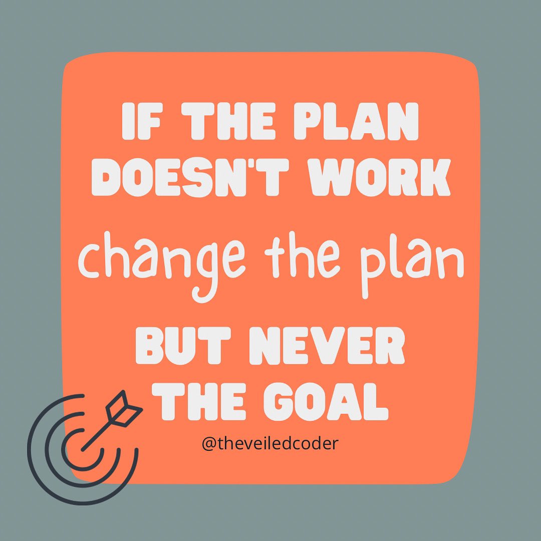 theveiledcoder's tweet image. New week, new month, new chance to evaluate what’s not been working.
Slowly realising that reaching a dead end is not a problem, as long as I keep trying to find another route. Making mistakes is not a problem, as long as I carry on learning from them.
#goalsetting #planning