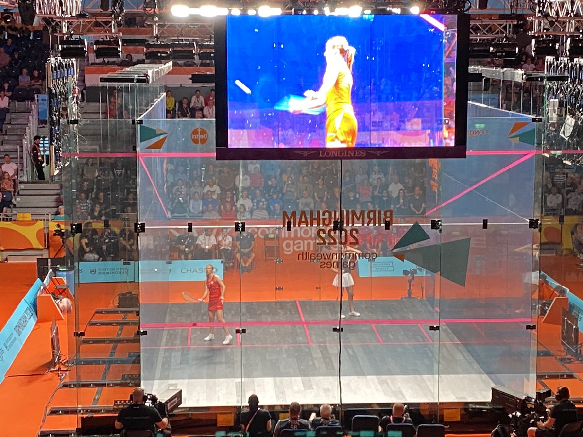 Trip to campus <a href="/unibirmingham/">Uni of Birmingham</a>, not for work but to see squash. Two 🇳🇿 wins and a 🇨🇦 win. So got to wave flags.