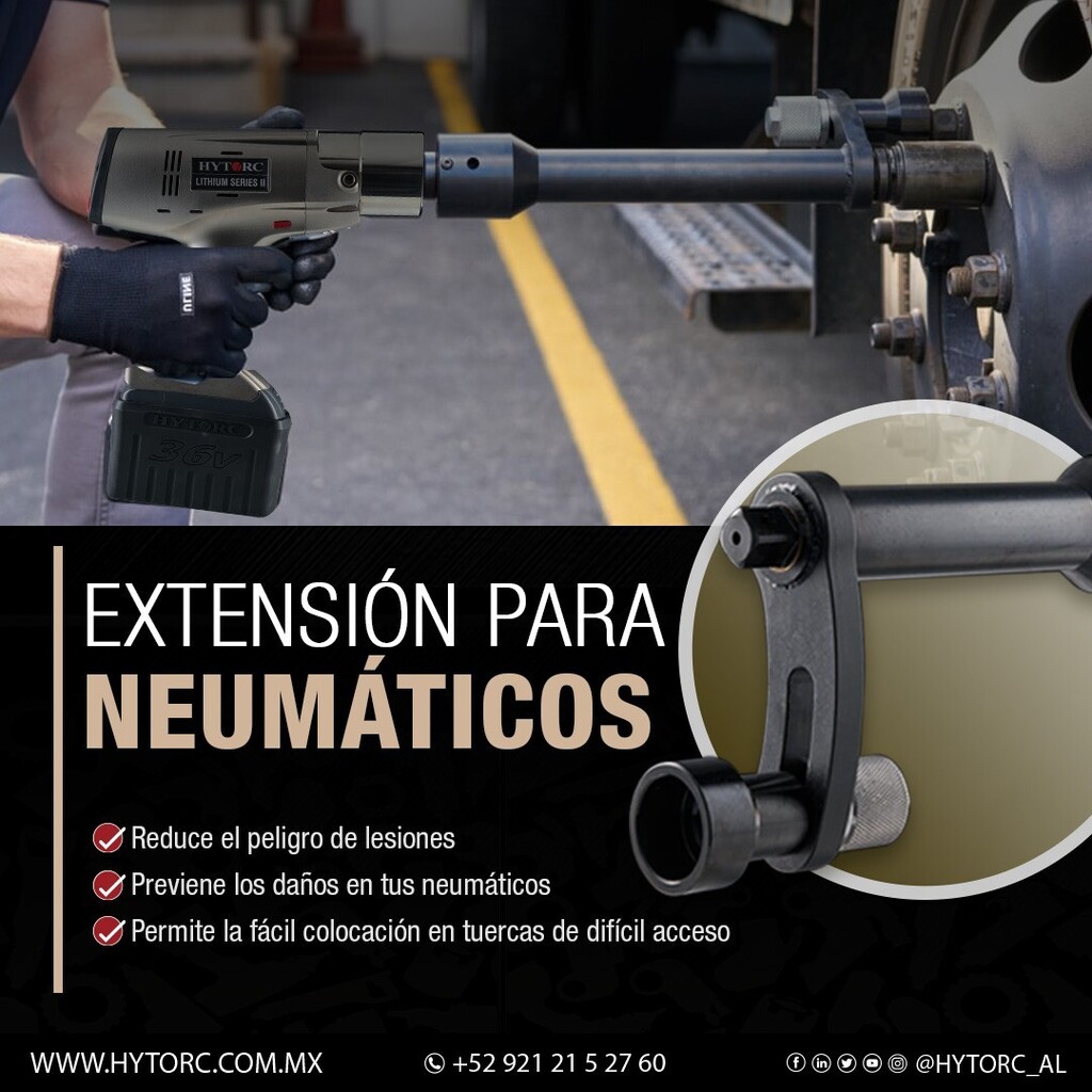 Hytorc_AL's tweet photo. 🔴 Razones para usar el brazo de extensión para neumáticos
�
✅ Reduce el peligro de lesiones
✅ Previene los daños en tus neumáticos
✅ Permite la fácil colocación en tuercas de difícil acceso
�
🔩 Líderes en herramientas de torque y tensión , con má… https://t.co/DdrpvOBAtd https://t.co/PEahxyoVS7