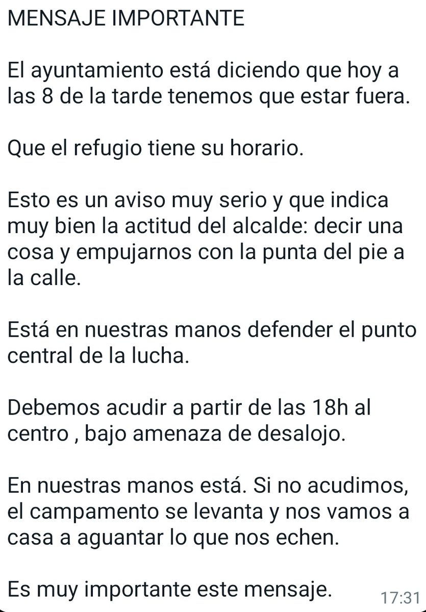 ⚠️ URGENTE! Amenaza de desalojo del centro cívico ocupado por Padre Pío. Quién esté cerca y pueda que acuda a defender este espacio con el vecindario del barrio. #EndesaCriminal @Pv_cerroamate <a href="/interdistritos/">Plataforma Interdistritos Barrios Hartos</a>