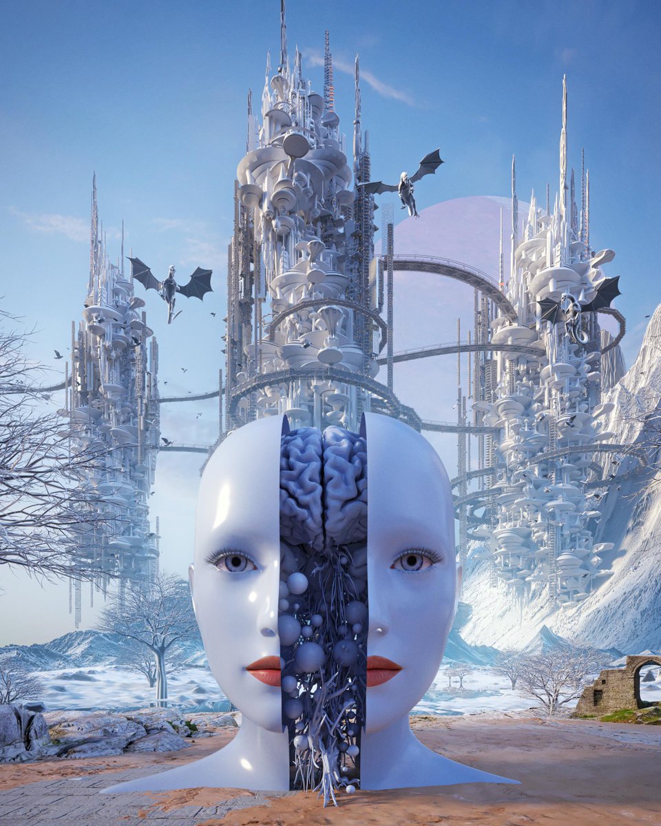 Tough choice of the day-Brain Split: 
Left or Right?
🥚or⚔️?

Good Luck and Happy Monday 💙
#NFT #scifiart