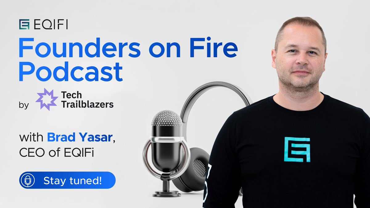 eqifi_finance's tweet photo. Our CEO, @YasarCorp will be a guest on the @Techtrailblaze podcast, Founders on Fire, as co-founder of the winner of #Blockchain Trailblazers Award. ๐
Stay tuned to learn more about the most recent industry news and how #EQIFi advances innovation in this space. ๐๏ธ
$EQX https://t.co/SeXWkma9wD