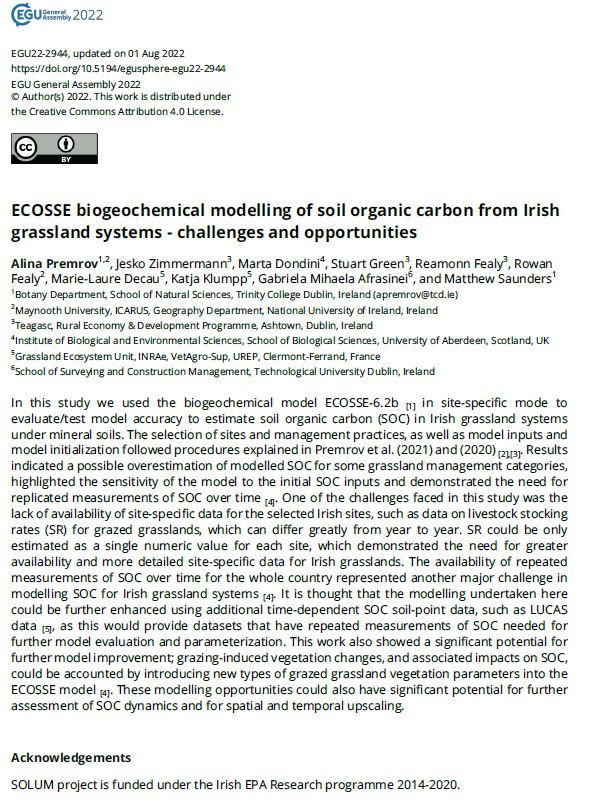 FYI 📣🤩– If you have missed our presentation on ECOSSE modelling of #SOC presented at #EGU22 earlier this year check doi.org/10.5194/egusph… also available on researchgate.net/publication/36… @SOLUM_project @EPAResearchNews @TCD_NatSci @ICARUS_Maynooth @Maynoothgeog @EuroGeosciences