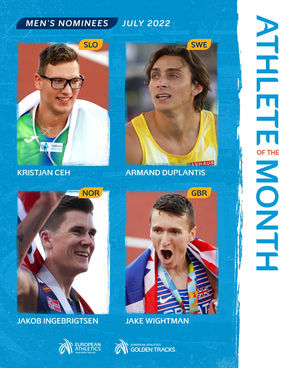 Four world champions on the list. ✨

Get voting for your men's Athlete of the Month for July 2022! 🗳

Poll to follow. 👀