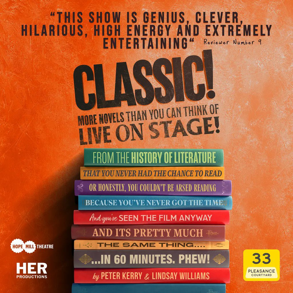 @SallyAbbott3 @girlbossfringe Come and see Classic 2.40 everyday at The Pleasance One. Also don’t miss @HaveMoreDancing at the Assembly Rooms.