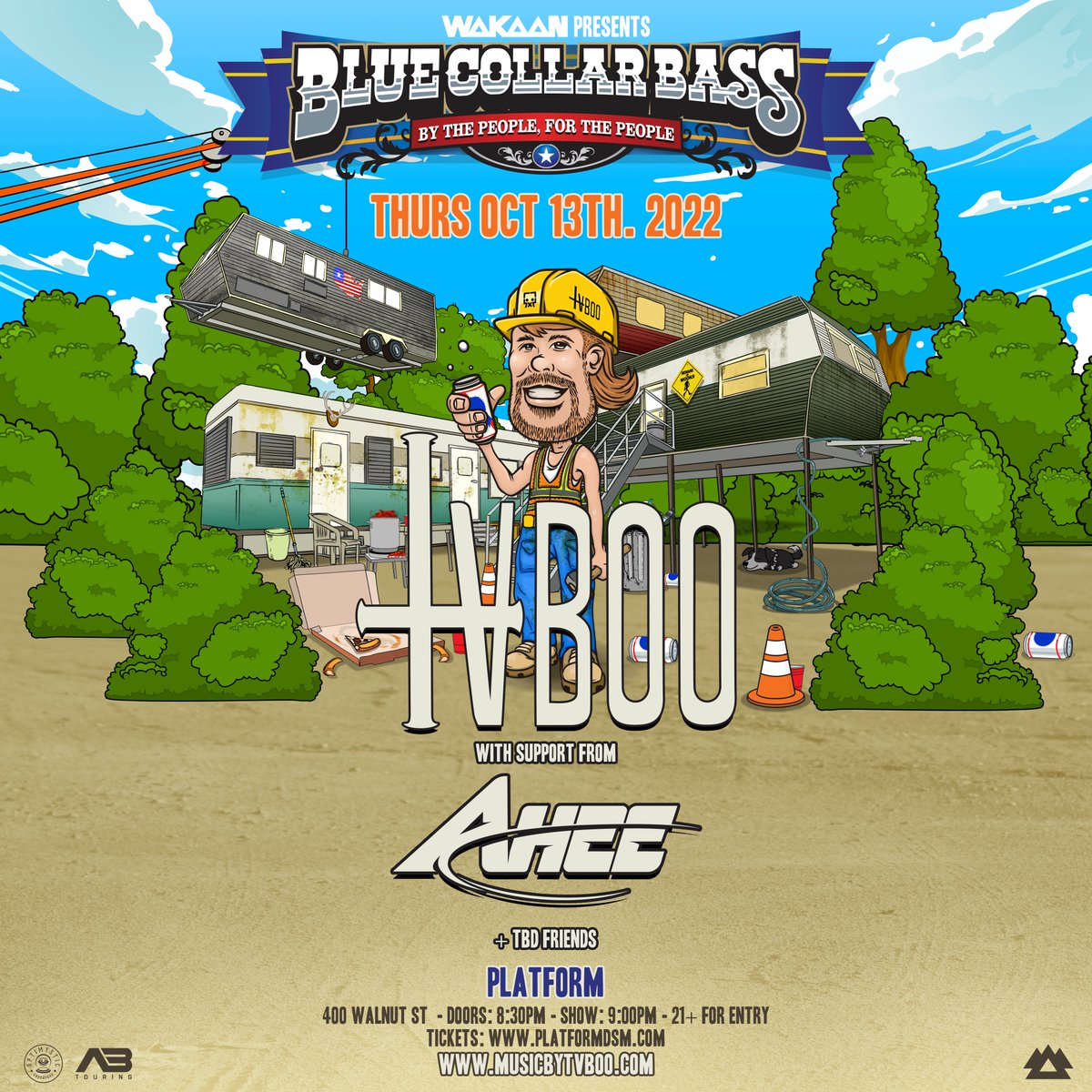 JUST ANNOUNCED - <a href="/musicbytvboo/">TVBOO</a> is bringing his ‘Blue Collar Bass’ tour to Des Moines on 10.13!
Support: <a href="/OfficialAhee/">AHEE</a> + TBA

Register for presales, and enter to win a guest feature on TVLKS with TVBOO + more!

➡️ arep.co/p/bluecollarba…
