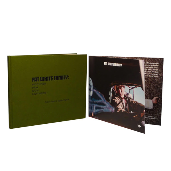 Nickfromupnorth's tweet photo. Looking good > Andrew Zappin and Duncan Stafford - Fat White Family: Pictures For Our Mothers (Tangerine Press) (Rough Trade Exclusive signed and numbered, additional bi-fold photo booklet, hand embossed rough variant wraparound band, bound in green cloth) https://t.co/e9wtoateDw https://t.co/vfOXrpE6wZ