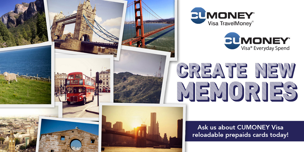 TCAFCU's tweet photo. When you’re ready for your next adventure, we can help you keep it going smoothly with a CUMoney Visa reloadable, prepaid card.   We offer reloadable, prepaid cards  for travel and everyday spending!   Ask us for details next time your in our branch or call us at 610.326.3705! https://t.co/mTUBHALiKS