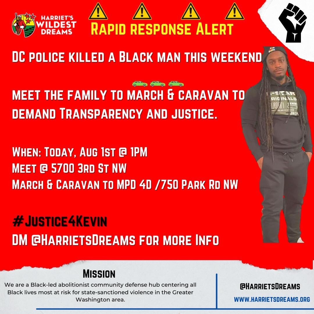HarrietsDreams's tweet photo. .@HarrietsDreams is putting a call out to the community to support the family of Kevin.They are seeking answers to why their family member had to die. Join us 1pm, 5700 3rd street.March and Caravan to the 4th District Police Station with the family. #StopKillerCops #Justice4Kevin https://t.co/R6FWA2CeE4