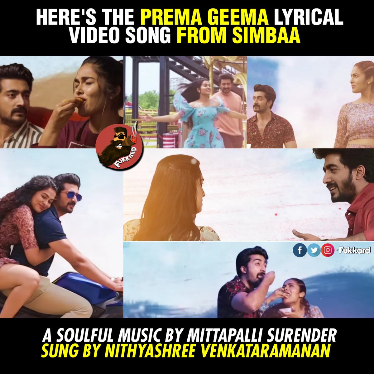 Fukkard's tweet photo. #PremaGeema Lyrical Video from #Simbaa out.
▶️https://t.co/2p4IdfyVLX
@IamSampathNandi @iamjaggubhai https://t.co/KSwdrGLIw5