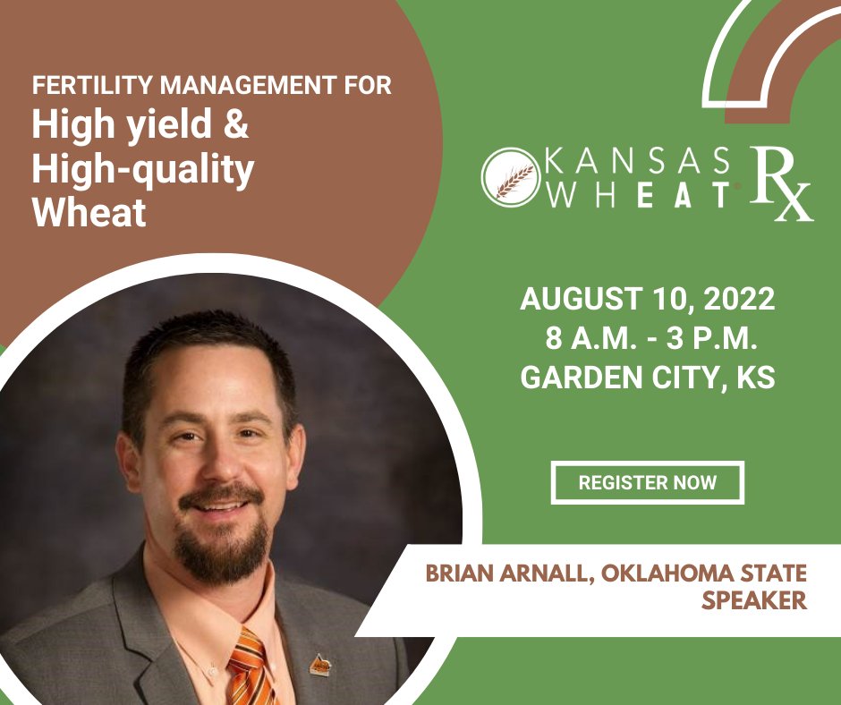KansasWheat (@kansaswheat) on Twitter photo Join us at #WheatRx as Dr. Brian Arnall <a href="/OSU_NPK/">Brian Arnall</a> addresses management of N, S, CI and other nutrients to economically improve #wheat yield and protein.
Register: kswheat.com/wheatrx Join us at #WheatRx as Dr. Brian Arnall <a href="/OSU_NPK/">Brian Arnall</a> addresses management of N, S, CI and other nutrients to economically improve #wheat yield and protein.
Register: kswheat.com/wheatrx