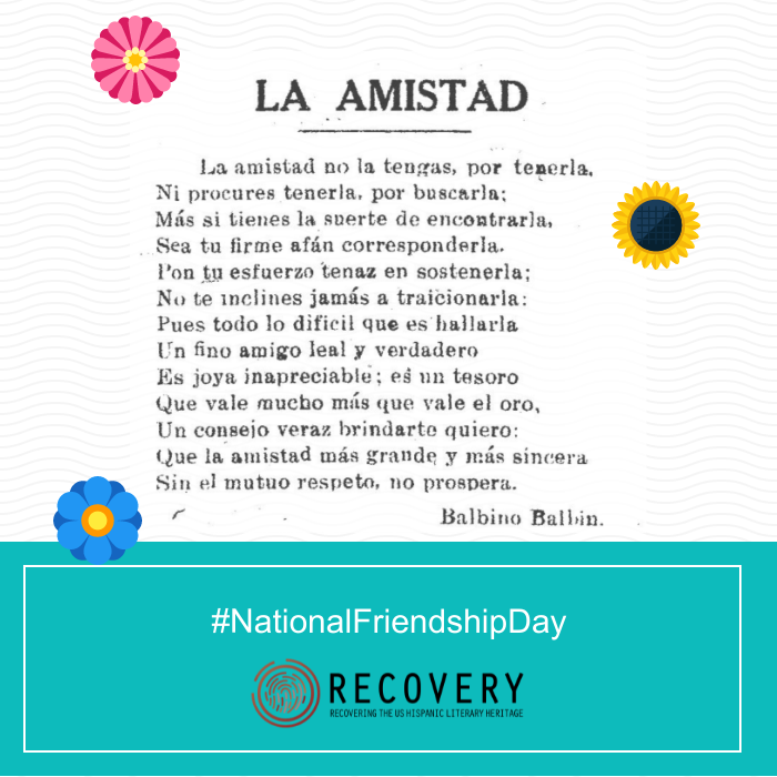 "La amistad" poema escrito por Balbino Balbin, apareció en el periódico La estrella en 1913. /This poem about friendship, written by Balbino Balbin, appeared in the newspaper La estrella in 1913. #nationalfriendshipday #amistad #archives #archivos #usLdh #periódicos #newspapers