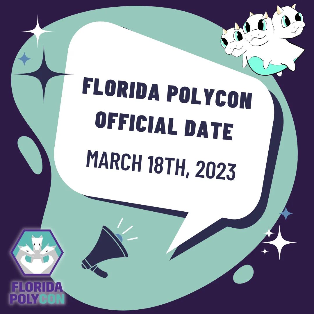 FLPolyCon's tweet photo. Mark your calendars! Florida PolyCon 2023 will be held on March 18th, 2023 🥳
-
-
-
-
-
#FloridaPolyCon #FloridaPolyCon2023 #FLPolyCon #FLPolyCon2023 #FLCon #FloridaConvention https://t.co/cIRgniwlnk