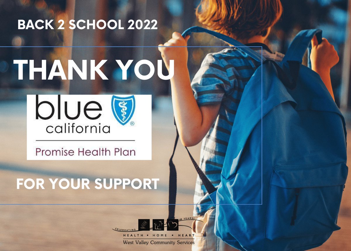 WestValleyCS's tweet image. Thank you  @BlueShieldCA for being a sponsor for the 2022 Back to School program. 
Hundreds of kids can begin their new school year with new confidence and greater zeal. 
#WVCS #WVCSsponsor #BacktoSchool #TransformShieldCA #BlueShieldCares