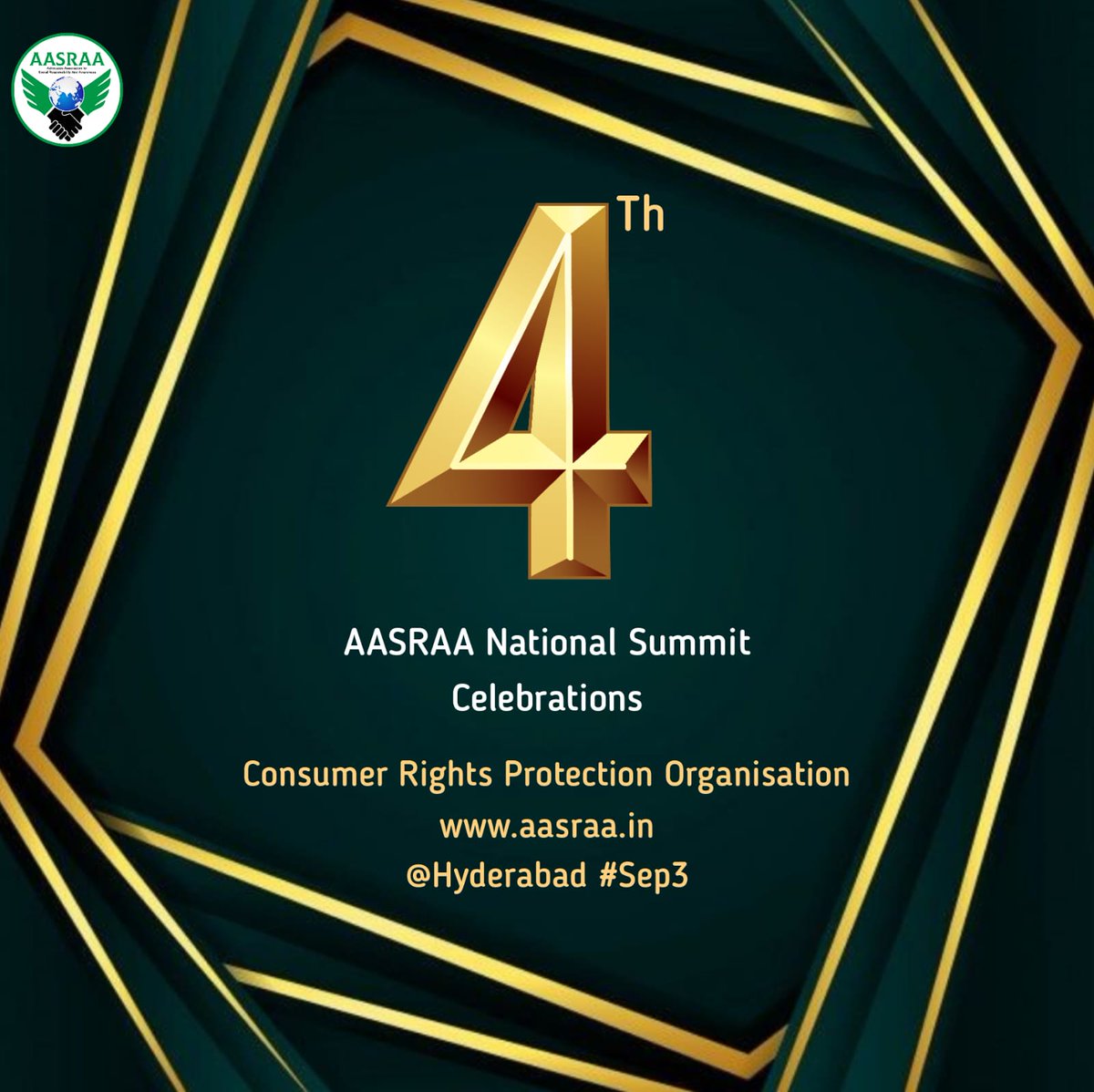 vasuaasraa's tweet photo. #Aasraa #ConsumerRights #NationalSummit #Celebrations #Hyderabad #Sept3 #AVInfracon #Fortune99Homes https://t.co/KwF9fmod8u